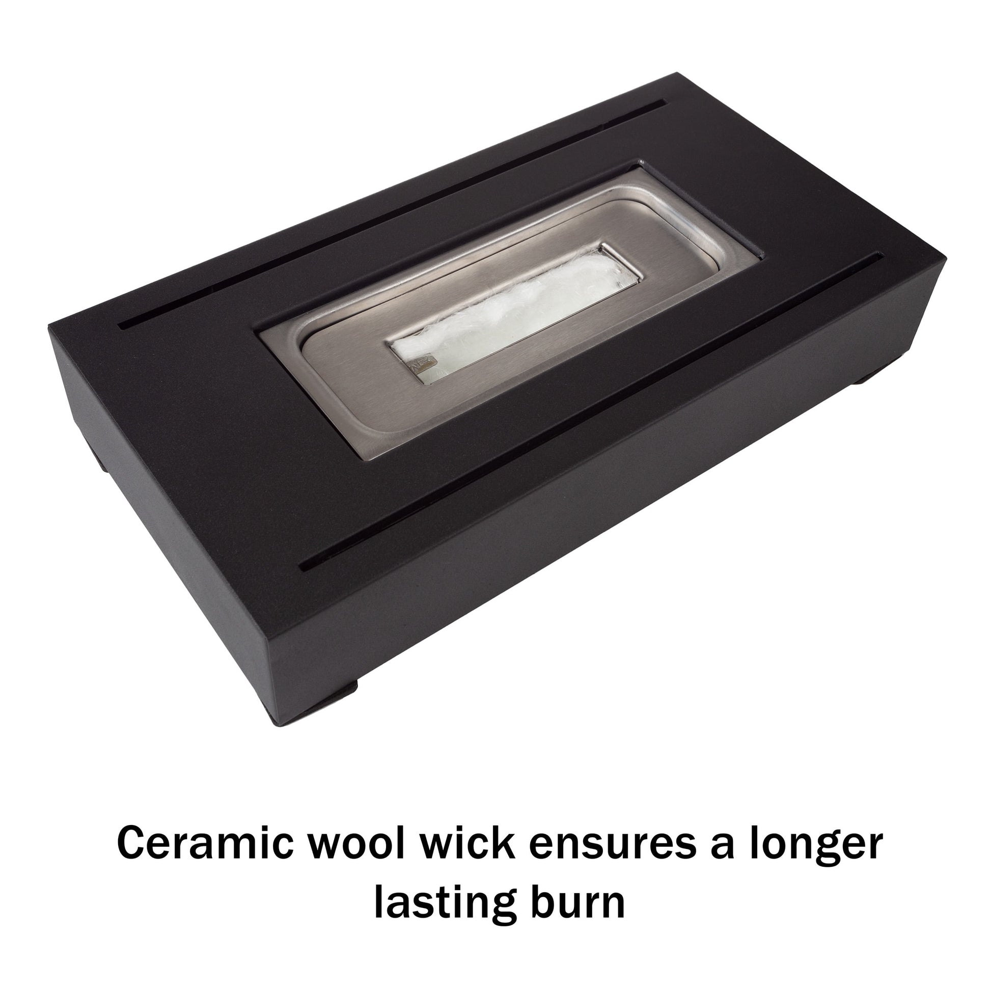 Bio Ethanol Rectangular Indoor or Outdoor Ventless Fireplace with 360-View (Black)
