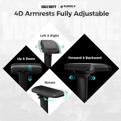 & Call of Dutyⓡ Gaming Chair,Gamer Chair Ergonomic PC E-Sports Chairs with Memory Foam Headrest and Lumbar Pillow Support 4D Adjustable Armrest Video Game Chairs for Adults,Black
